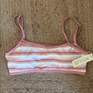 NWT Roolee Striped Swimsuit Top